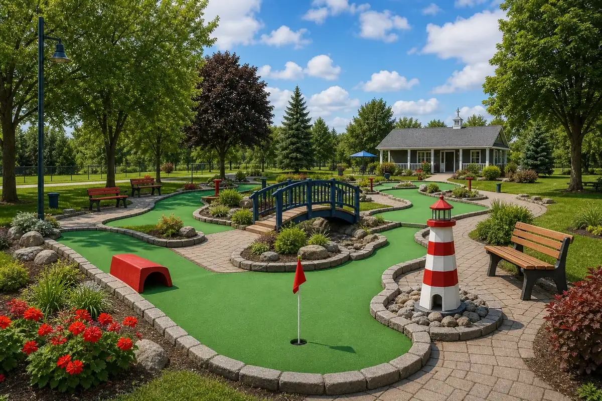 Directory illustration of park-style mini golf
